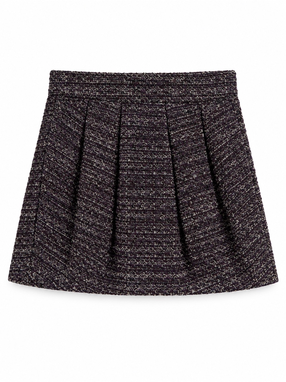 Janie and Jack Tweed Pleated Mini Skirt in Charcoal Black